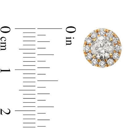 1.75 CT. T.W. Diamond Frame Stud Earrings in 10K Gold