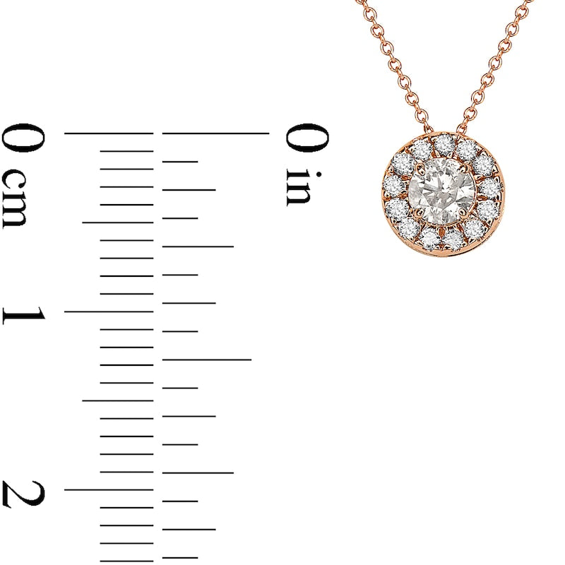 0.33 CT. T.W. Natural Diamond Frame Pendant in 10K Rose Gold