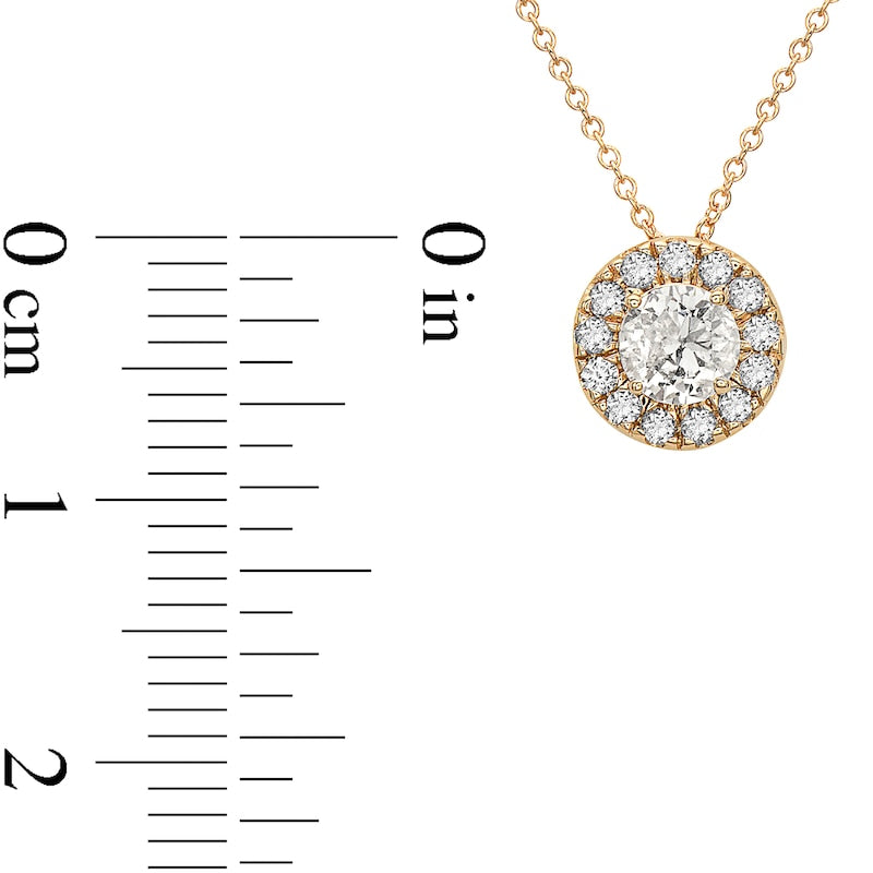 0.5 CT. T.W. Natural Diamond Frame Pendant in 10K Yellow Gold