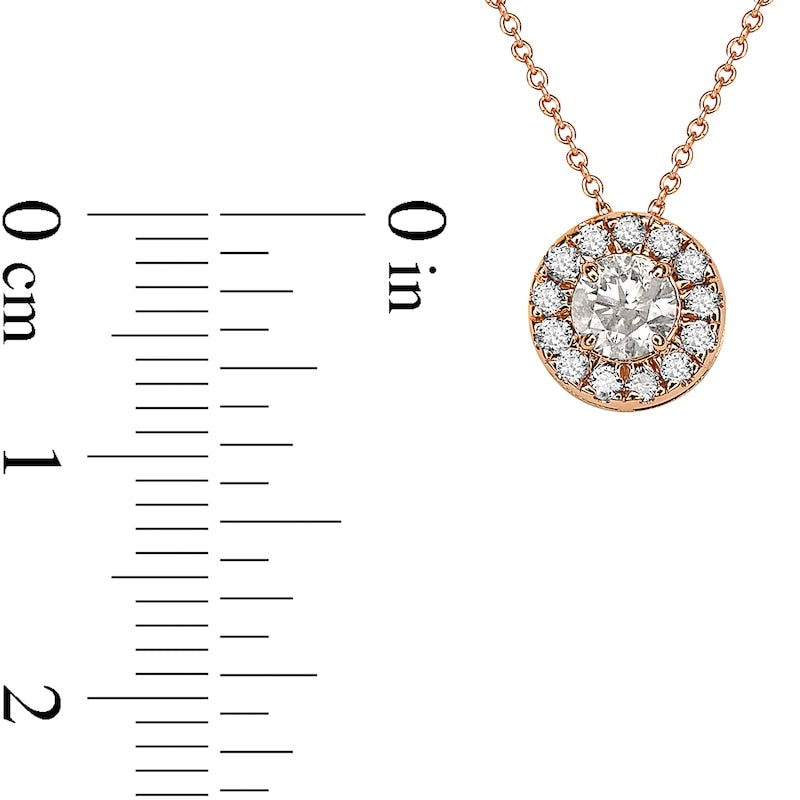 0.5 CT. T.W. Natural Diamond Frame Pendant in 10K Rose Gold