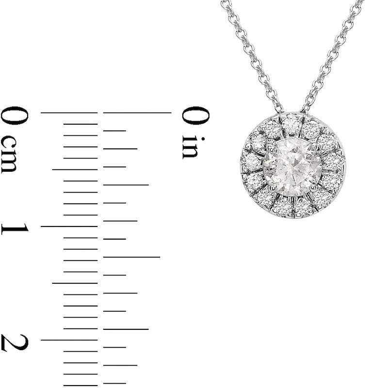 0.75 CT. T.W. Natural Diamond Frame Pendant in 10K White Gold