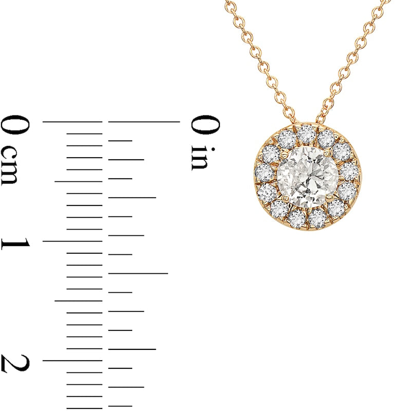 0.75 CT. T.W. Natural Diamond Frame Pendant in 10K Yellow Gold