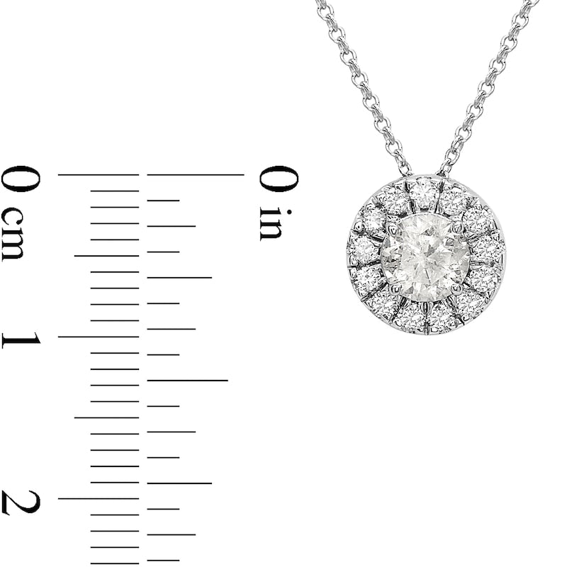 1 CT. T.W. Natural Diamond Frame Pendant in 10K White Gold