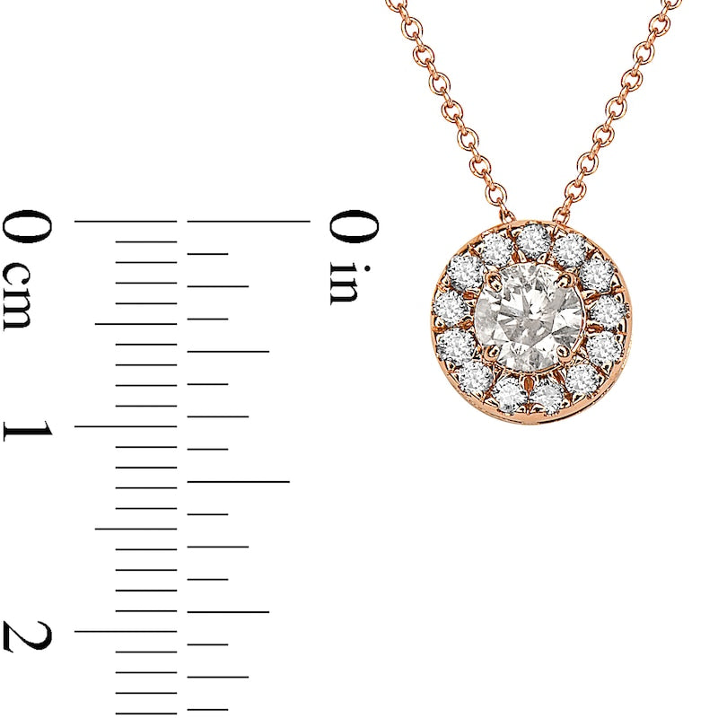 1 CT. T.W. Natural Diamond Frame Pendant in 10K Rose Gold