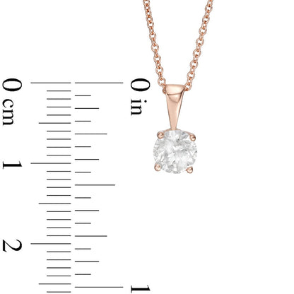 1.25 CT. Natural Clarity Enhanced Solitaire Pendant in 10K Rose Gold (I/I3)