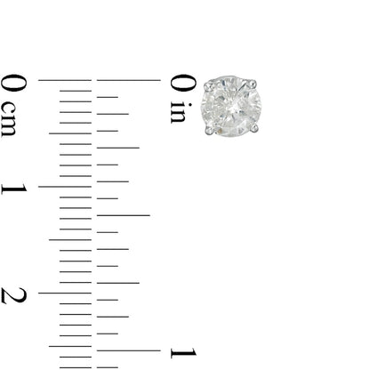 1.5 CT. T.W. Diamond Solitaire Stud Earrings in 10K White Gold (I/I3)