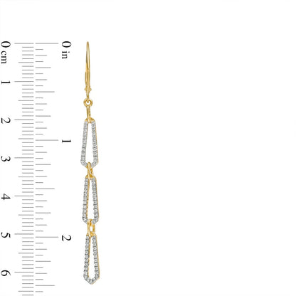 0.5 CT. T.W. Diamond Paperclip-Style Drop Earrings in 10K Gold