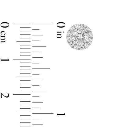 0.88 CT. T.W. Diamond Frame Stud Earrings in 10K Gold