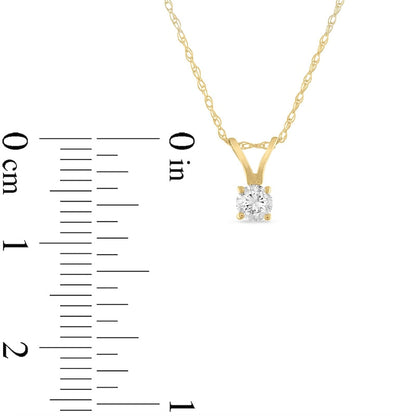 0.17 CT. Natural Clarity Enhanced Solitaire Pendant in 14K Gold (J/I3)