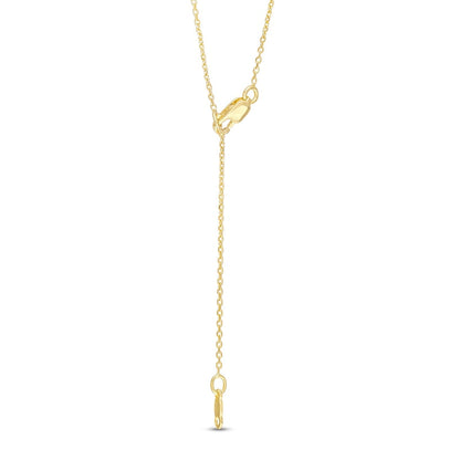7.0mm Lab-Created Emerald MOM" "Y" Necklace in Sterling Silver with 14K Gold Plate - 18.5"