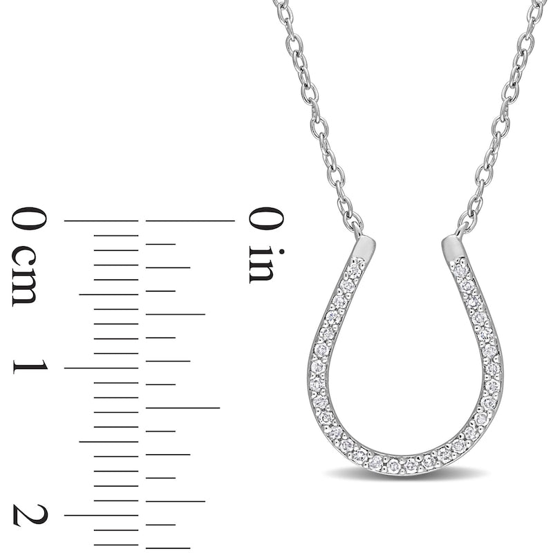 0.17 CT. T.W. Natural Diamond Horseshoe Necklace in Sterling Silver