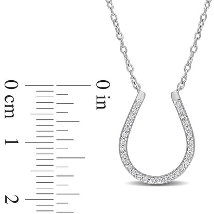 0.17 CT. T.W. Natural Diamond Horseshoe Necklace in Sterling Silver