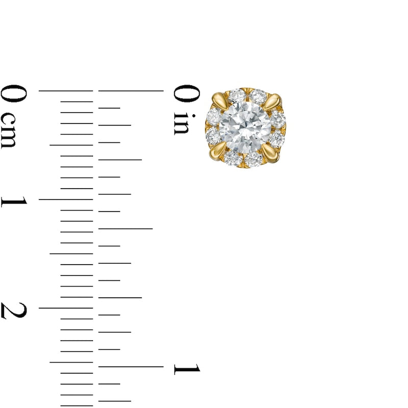 0.88 CT. T.W. Diamond Frame Stud Earrings in 10K Gold (J/I3)