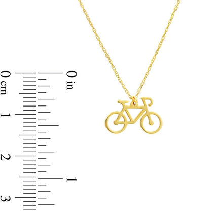 Mini Bicycle Pendant in 14K Gold
