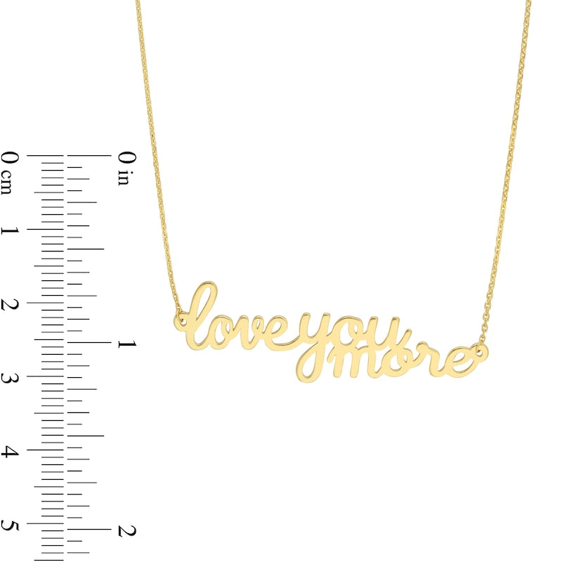 Cursive love you more" Necklace in 14K Gold"