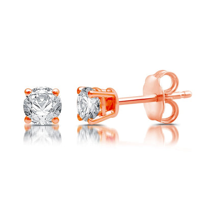 0.5 CT. T.W. Diamond Solitaire Stud Earrings in 14K Rose Gold (J/I3)