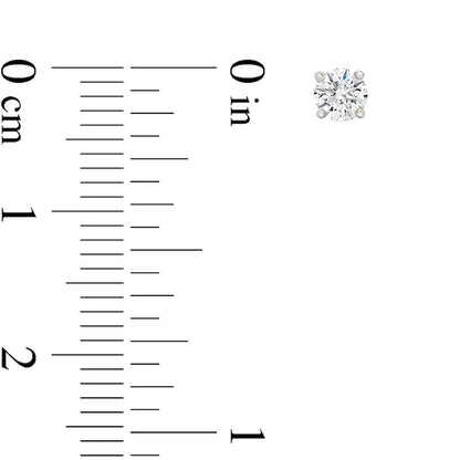 0.38 CT. T.W. Certified Diamond Solitaire Stud Earrings in 14K White Gold (J/VS2)