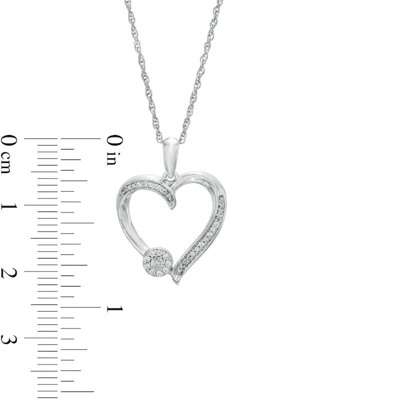 0.07 CT. T.W. Natural Diamond Heart Pendant in Sterling Silver