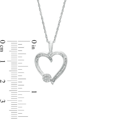 0.07 CT. T.W. Natural Diamond Heart Pendant in Sterling Silver