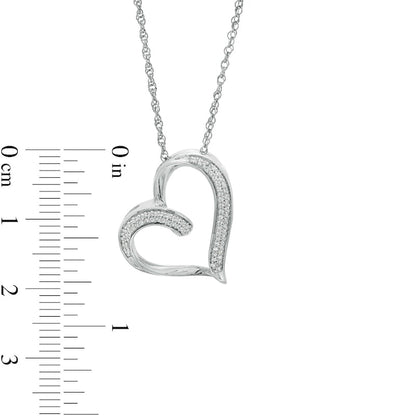 0.17 CT. T.W. Natural Diamond Heart Pendant in Sterling Silver