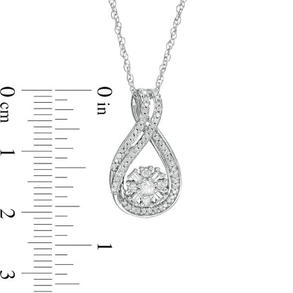 0.33 CT. T.W. Composite Natural Diamond Ribbon Infinity Pendant in 10K White Gold