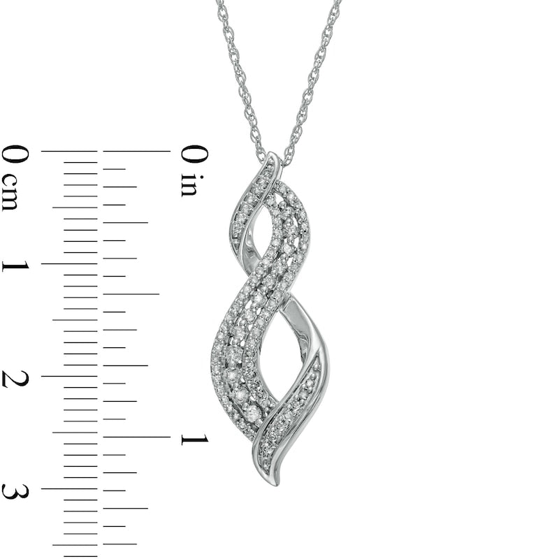 0.33 CT. T.W. Natural Diamond Infinity Flame Pendant in 10K White Gold