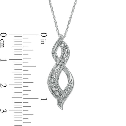 0.33 CT. T.W. Natural Diamond Infinity Flame Pendant in 10K White Gold