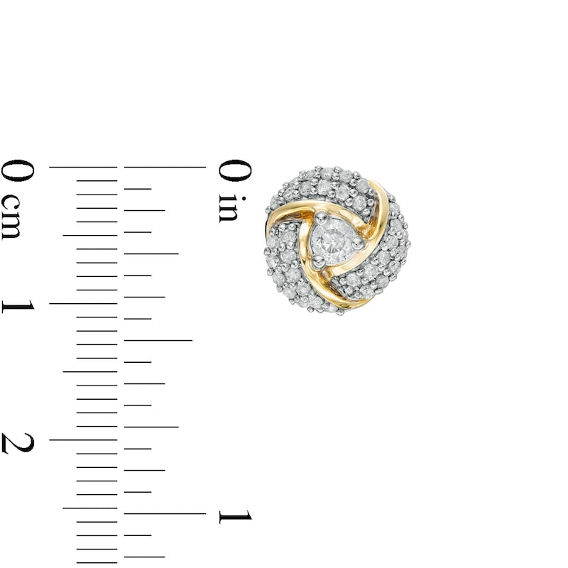 0.75 CT. T.W. Diamond Spiral Stud Earrings in 10K Gold
