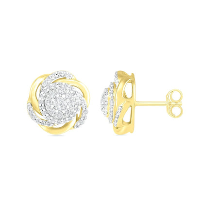 0.5 CT. T.W. Composite Diamond Love Knot Stud Earrings in 10K Gold