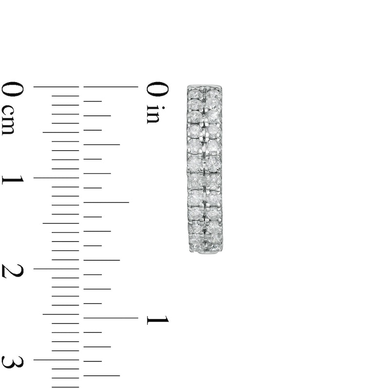 1 CT. T.W. Diamond Double Row Hoop Earrings in 10K White Gold