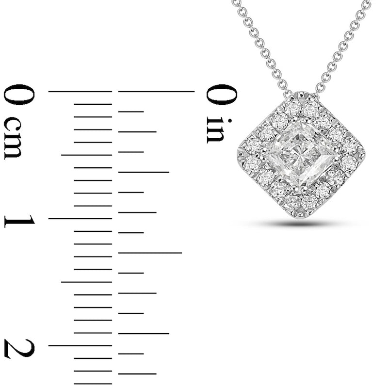 0.5 CT. T.W. Princess-Cut Natural Diamond Tilted Frame Pendant in 10K White Gold