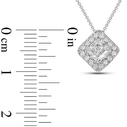 0.5 CT. T.W. Princess-Cut Natural Diamond Tilted Frame Pendant in 10K White Gold