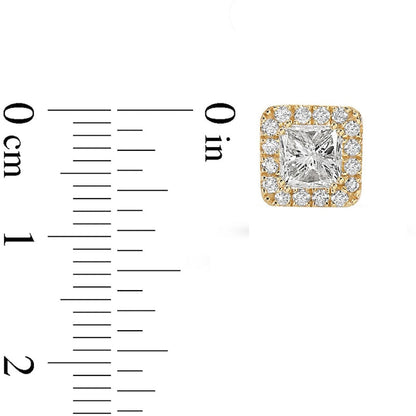 1 CT. T.W. Princess-Cut Diamond Frame Stud Earrings in 10K Gold