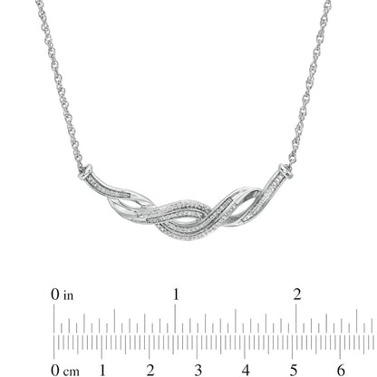 0.2 CT. T.W. Natural Diamond Double Row Twist Necklace in Sterling Silver