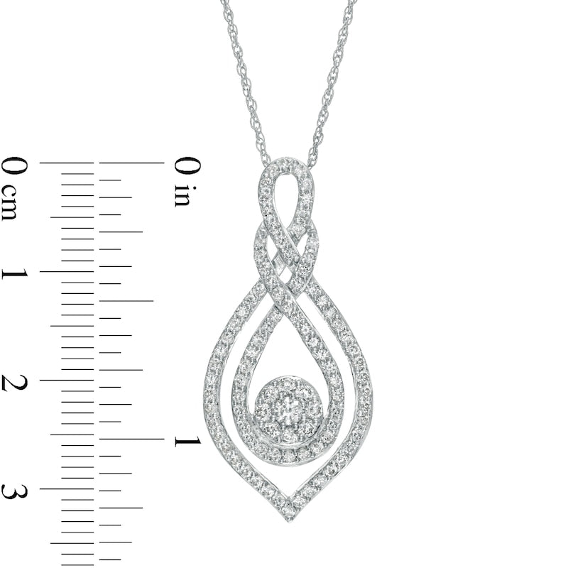 1 CT. T.W. Composite Natural Diamond Double Loop Pendant in Sterling Silver