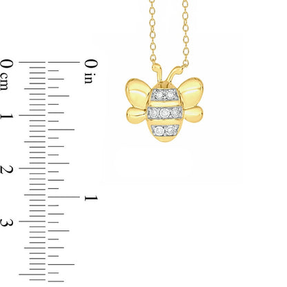 0.05 CT. T.W. Natural Diamond Bumblebee Necklace in Sterling Silver with 14K Gold Plate