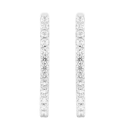 3 CT. T.W. Diamond Marquise-Shaped Inside-Out Hoop Earrings in 10K White Gold