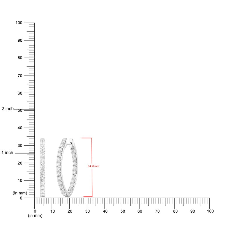 3 CT. T.W. Diamond Marquise-Shaped Inside-Out Hoop Earrings in 10K White Gold