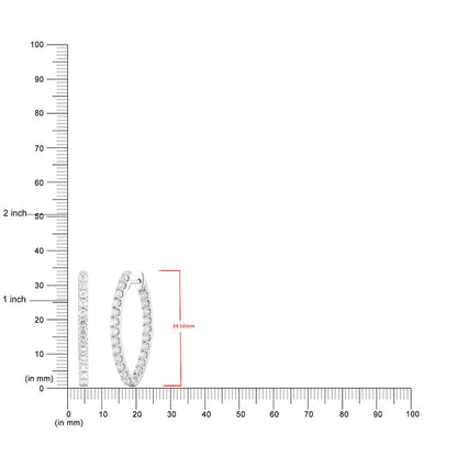 3 CT. T.W. Diamond Marquise-Shaped Inside-Out Hoop Earrings in 10K White Gold