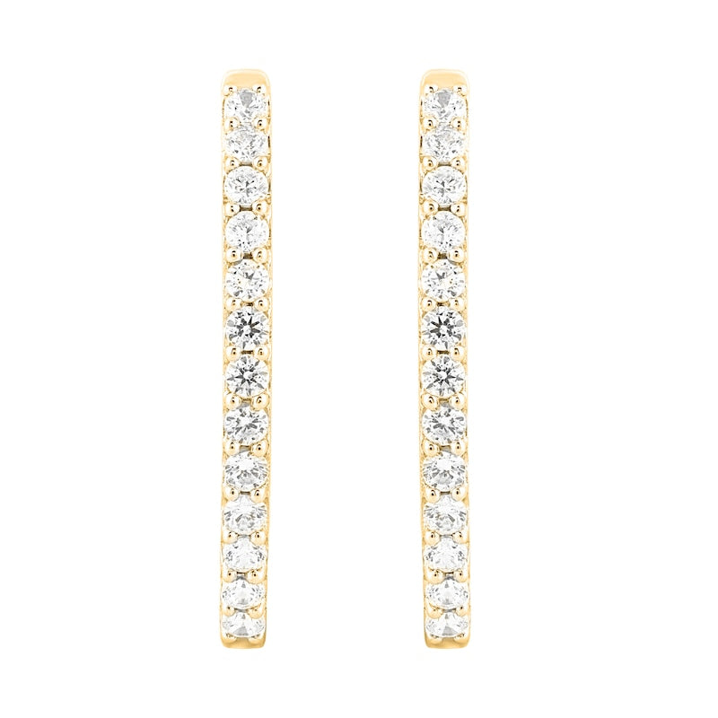3 CT. T.W. Diamond Marquise-Shaped Inside-Out Hoop Earrings in 10K Gold