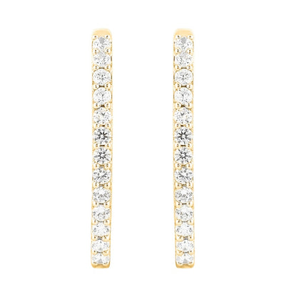 3 CT. T.W. Diamond Marquise-Shaped Inside-Out Hoop Earrings in 10K Gold