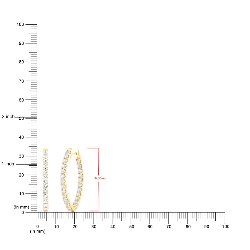 3 CT. T.W. Diamond Marquise-Shaped Inside-Out Hoop Earrings in 10K Gold