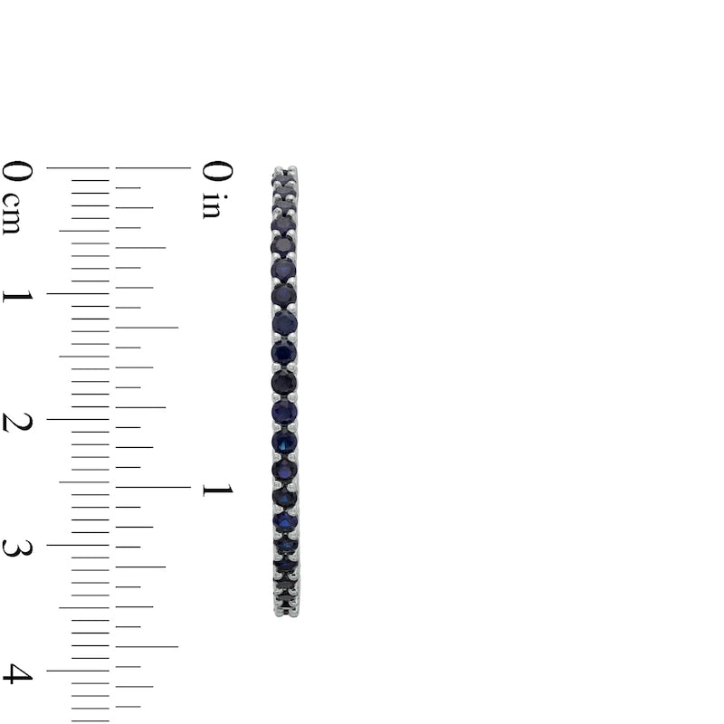 Blue Lab-Created Sapphire Inside-Out J-Hoop Earrings in Sterling Silver