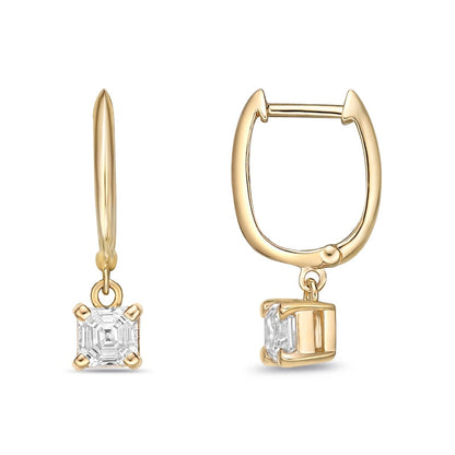 1 CT. T.W. Certified Asscher-Cut Diamond Solitaire Drop Earrings in 14K Gold (I/VS2)