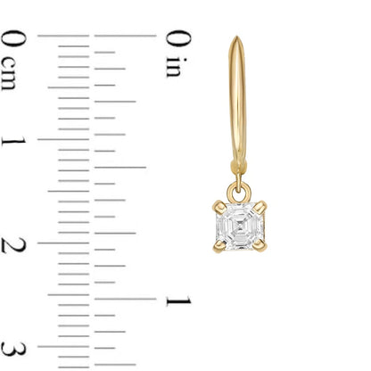 1 CT. T.W. Certified Asscher-Cut Diamond Solitaire Drop Earrings in 14K Gold (I/VS2)