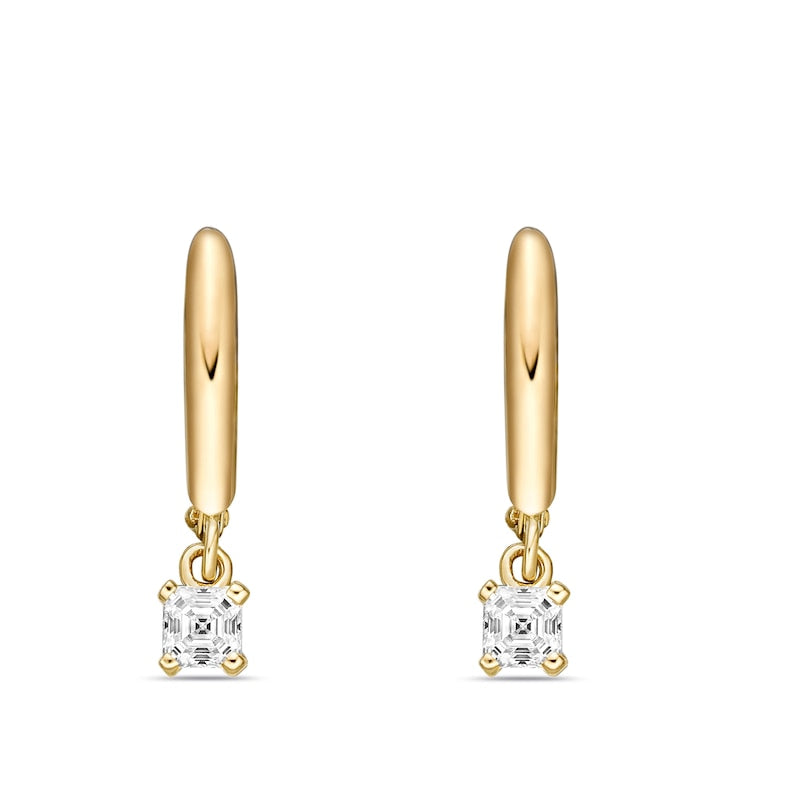 1 CT. T.W. Certified Asscher-Cut Diamond Solitaire Drop Earrings in 14K Gold (I/VS2)