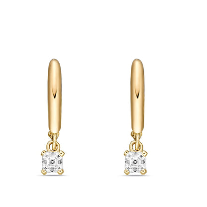 1 CT. T.W. Certified Asscher-Cut Diamond Solitaire Drop Earrings in 14K Gold (I/VS2)