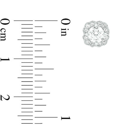 0.5 CT. T.W. Diamond Flower Frame Vintage-Style Stud Earrings in 10K White Gold (I/I2)