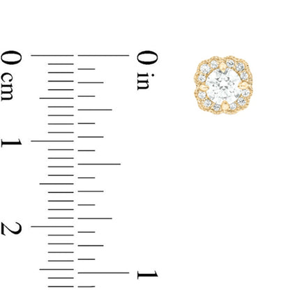 0.5 CT. T.W. Diamond Flower Frame Vintage-Style Stud Earrings in 10K Gold (I/I2)