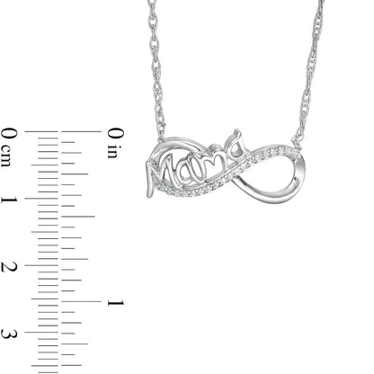 0.1 CT. T.W. Natural Diamond Mama" Infinity Necklace in Sterling Silver"